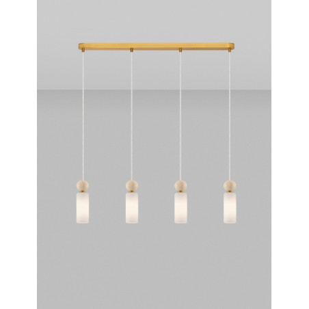Lampa wisząca Molafine | Szkło, Trawertyn, Złoto | Decolab24