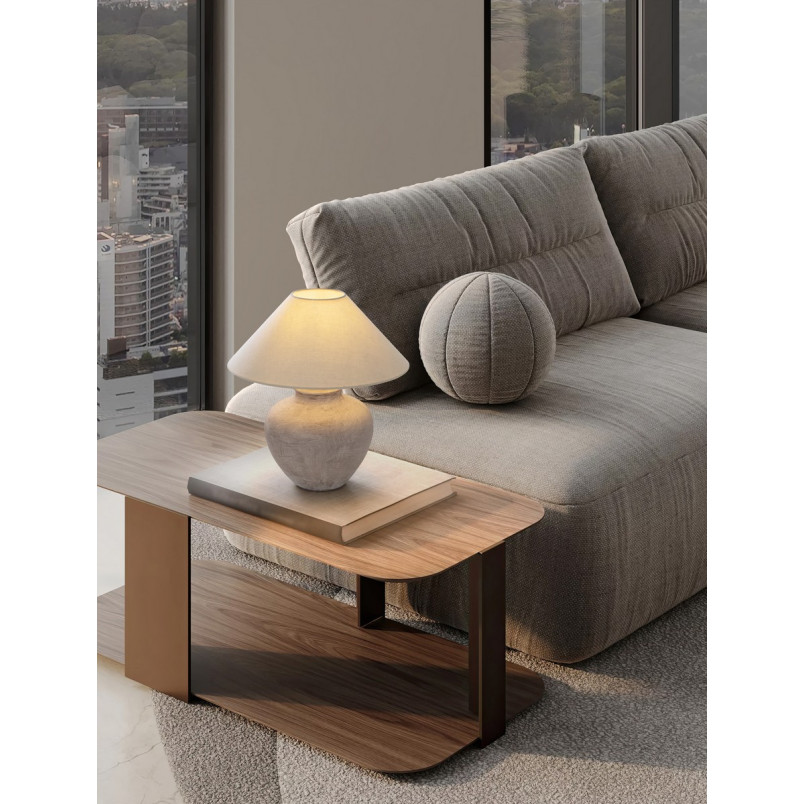 Lampa stołowa ceramiczna Pulle beżowa | Decolab24