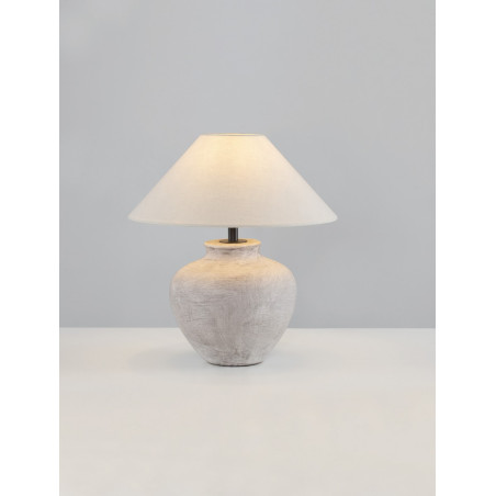 Lampa stołowa ceramiczna Pulle beżowa | Decolab24