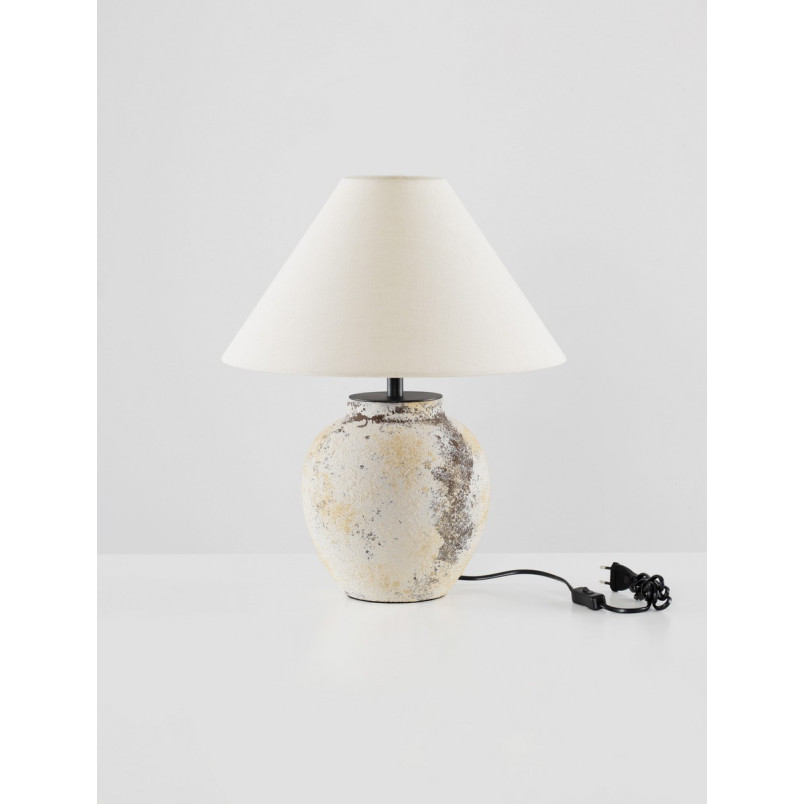 Lampa stołowa ceramiczna Pulle | Beżowa i multikolor | Decolab24