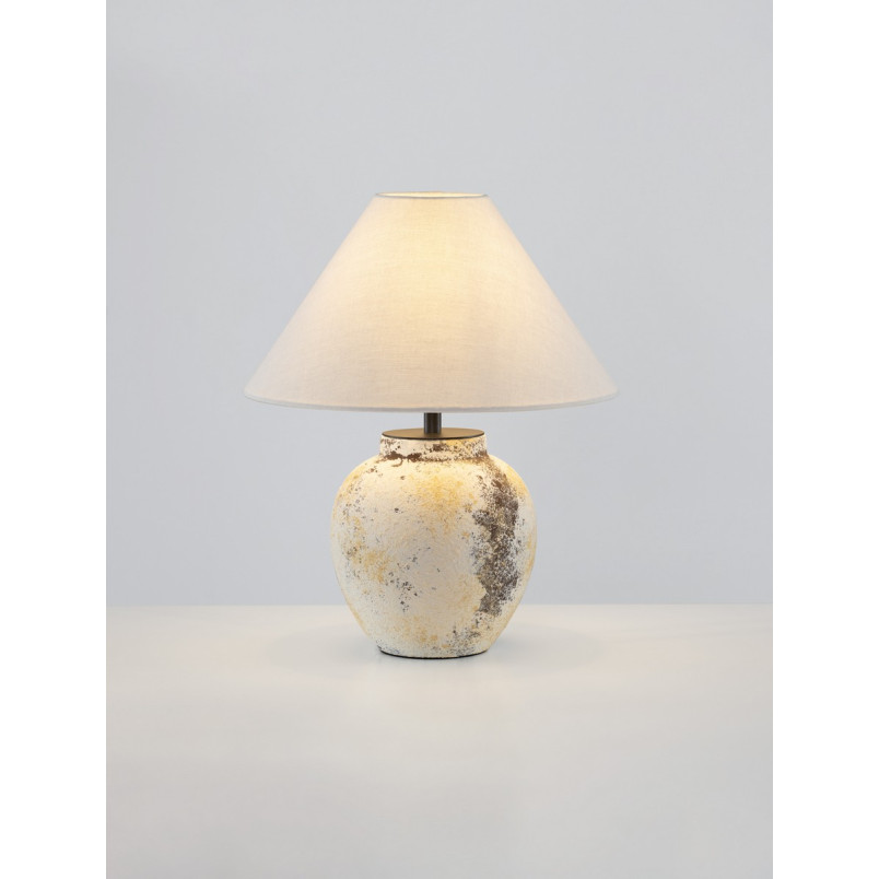 Lampa stołowa ceramiczna Pulle | Beżowa i multikolor | Decolab24
