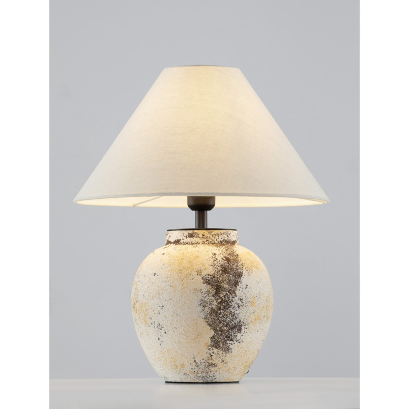 Lampa stołowa ceramiczna Pulle | Beżowa i multikolor | Decolab24
