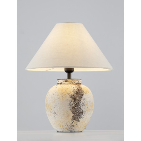 Lampa stołowa ceramiczna Pulle | Beżowa i multikolor | Decolab24