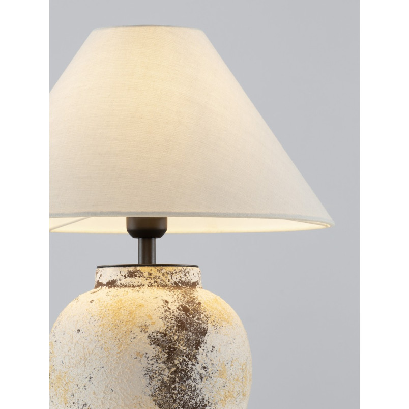 Lampa stołowa ceramiczna Pulle | Beżowa i multikolor | Decolab24