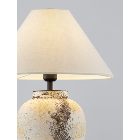 Lampa stołowa ceramiczna Pulle | Beżowa i multikolor | Decolab24