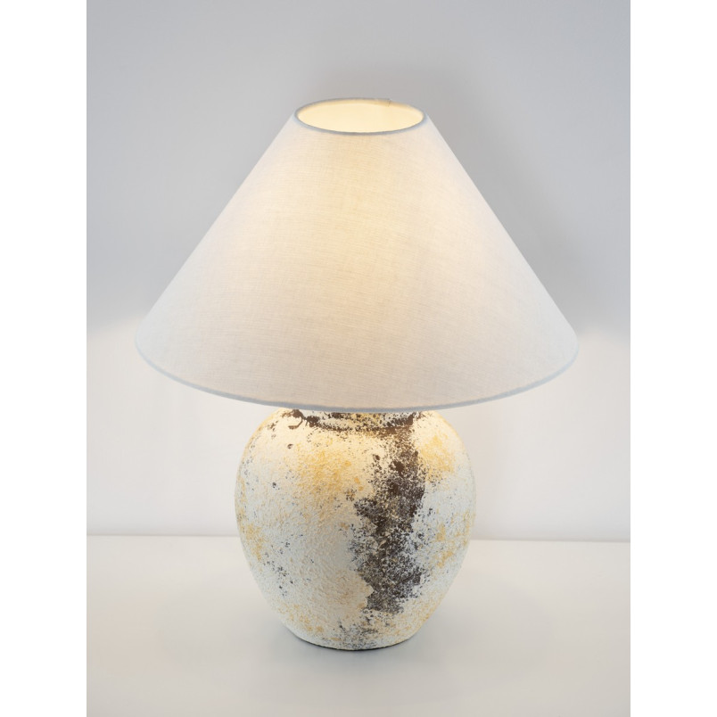 Lampa stołowa ceramiczna Pulle | Beżowa i multikolor | Decolab24