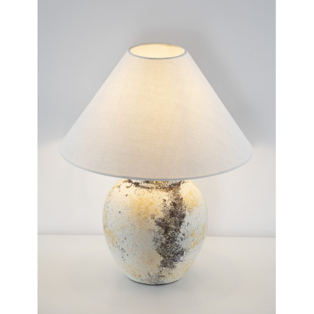 Lampa stołowa ceramiczna Pulle | Beżowa i multikolor | Decolab24