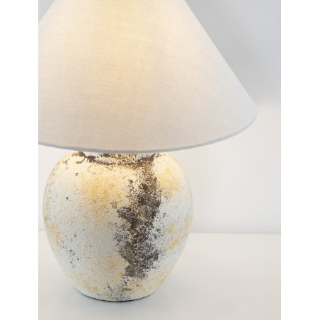 Lampa stołowa ceramiczna Pulle | Beżowa i multikolor | Decolab24