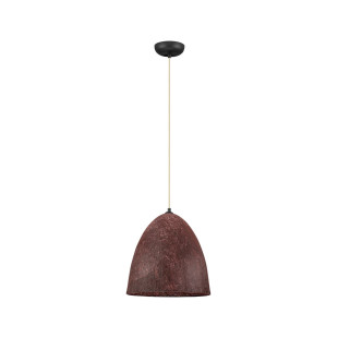 Lampa wisząca Silos | Loftowa lampa wabi-sabi, brązowo-czerwona