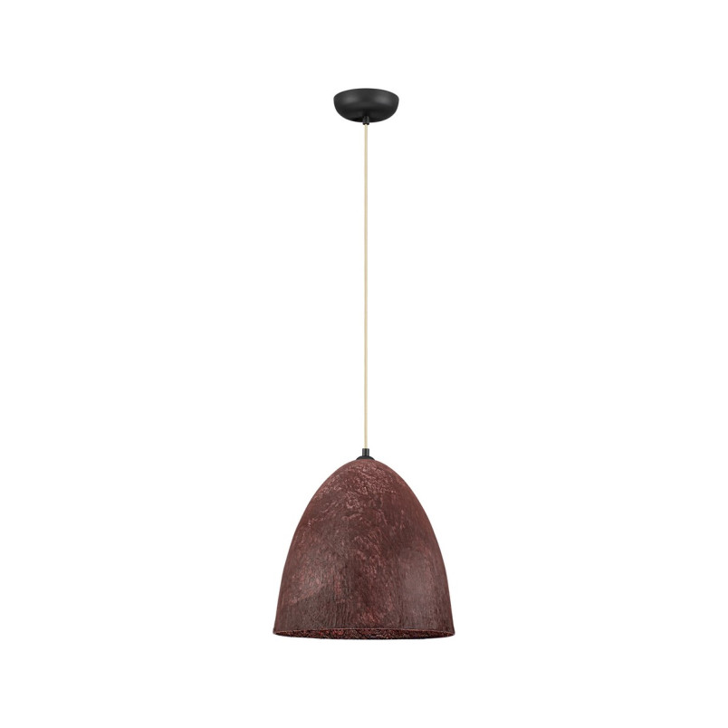 Lampa wisząca Silos | Loftowa lampa wabi-sabi, brązowo-czerwona