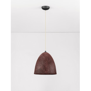 Lampa wisząca Silos | Loftowa lampa wabi-sabi, brązowo-czerwona