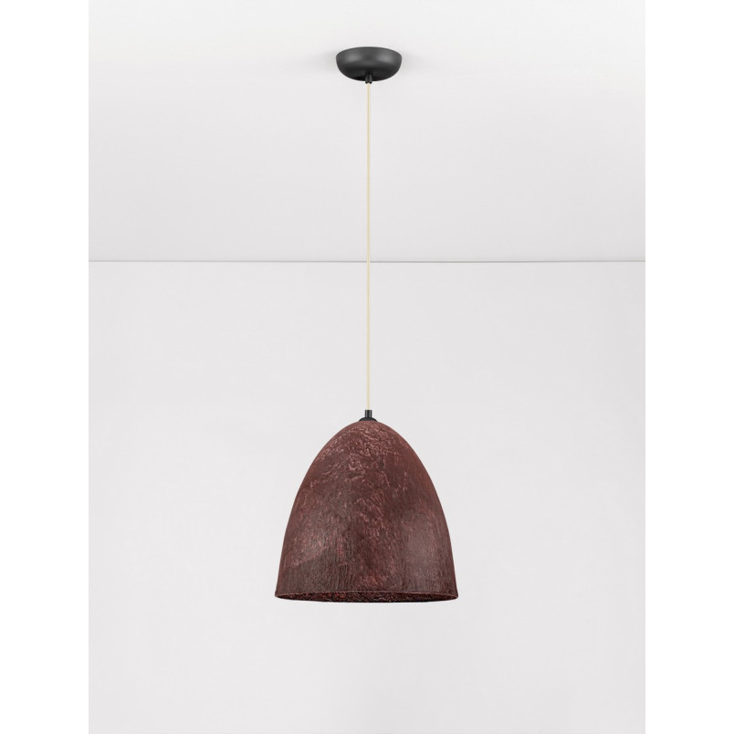Lampa wisząca Silos | Loftowa lampa wabi-sabi, brązowo-czerwona