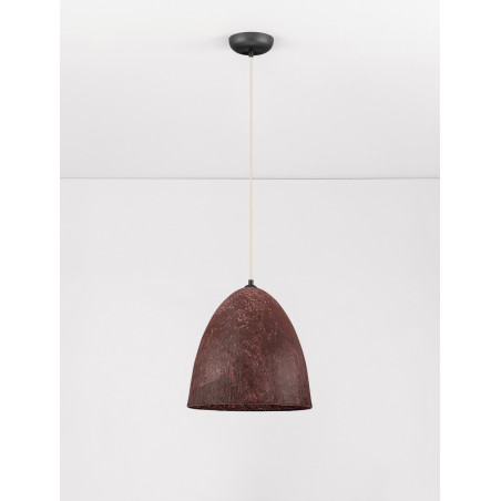 Lampa wisząca Silos | Loftowa lampa wabi-sabi, brązowo-czerwona