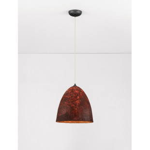 Lampa wisząca Silos | Loftowa lampa wabi-sabi, brązowo-czerwona