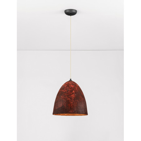 Lampa wisząca Silos | Loftowa lampa wabi-sabi, brązowo-czerwona