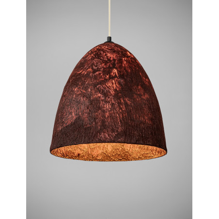 Lampa wisząca Silos | Loftowa lampa wabi-sabi, brązowo-czerwona