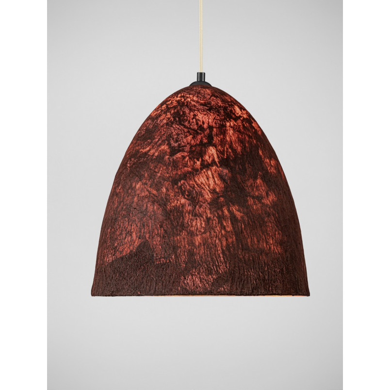 Lampa wisząca Silos | Loftowa lampa wabi-sabi, brązowo-czerwona