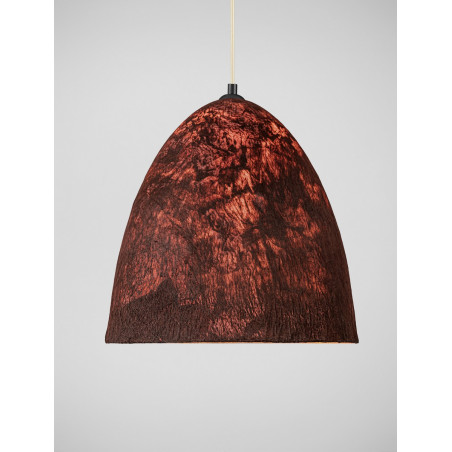 Lampa wisząca Silos | Loftowa lampa wabi-sabi, brązowo-czerwona