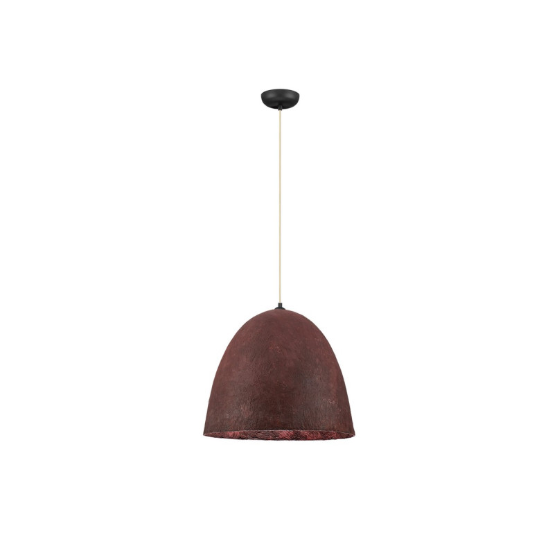 Lampa wisząca Silos | Loftowa lampa wabi-sabi, brązowo-czerwona