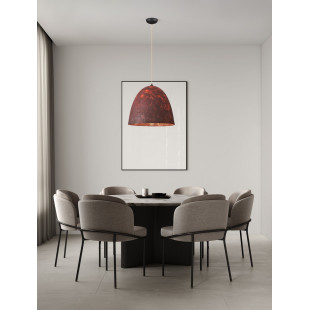 Lampa wisząca Silos | Loftowa lampa wabi-sabi, brązowo-czerwona