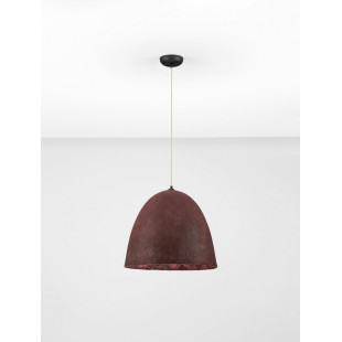 Lampa wisząca Silos | Loftowa lampa wabi-sabi, brązowo-czerwona