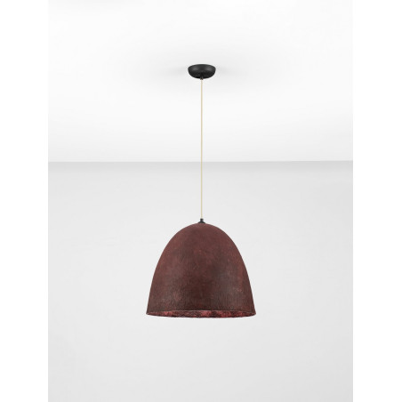 Lampa wisząca Silos | Loftowa lampa wabi-sabi, brązowo-czerwona