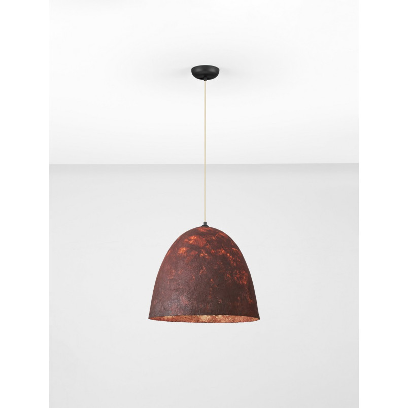 Lampa wisząca Silos | Loftowa lampa wabi-sabi, brązowo-czerwona