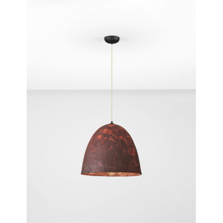 Lampa wisząca Silos | Loftowa lampa wabi-sabi, brązowo-czerwona