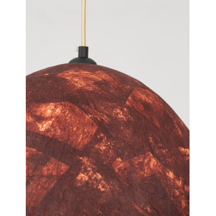 Lampa wisząca Silos | Loftowa lampa wabi-sabi, brązowo-czerwona
