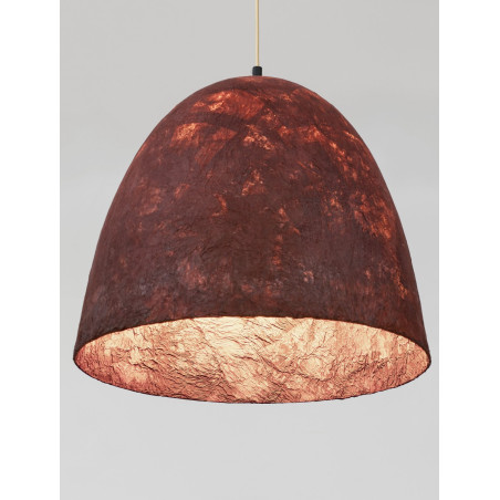 Lampa wisząca Silos | Loftowa lampa wabi-sabi, brązowo-czerwona