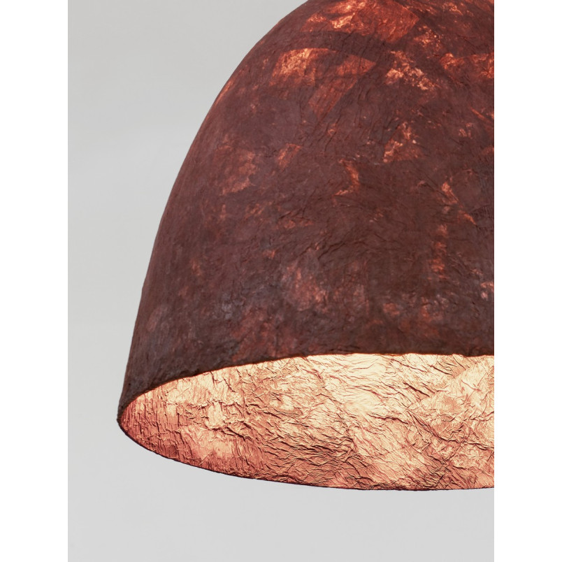 Lampa wisząca Silos | Loftowa lampa wabi-sabi, brązowo-czerwona