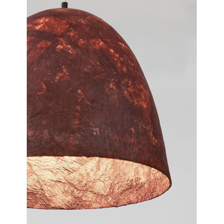 Lampa wisząca Silos | Loftowa lampa wabi-sabi, brązowo-czerwona