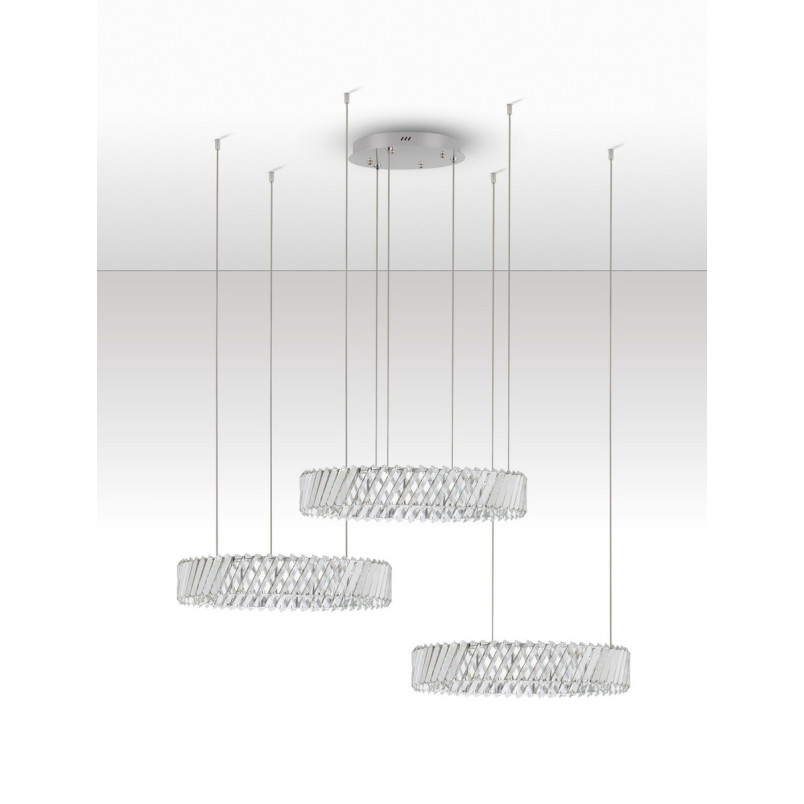 Lampa Kryształowa Tariea LED - 3 Ringi, 116cm - Decolab24