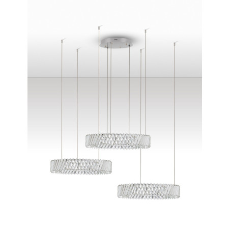 Lampa Kryształowa Tariea LED - 3 Ringi, 116cm - Decolab24