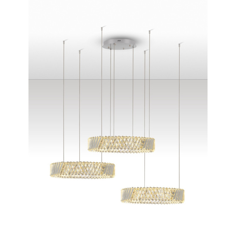 Lampa Kryształowa Tariea LED - 3 Ringi, 116cm - Decolab24