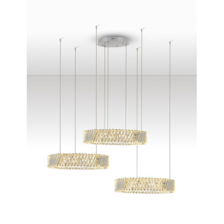 Lampa Kryształowa Tariea LED - 3 Ringi, 116cm - Decolab24
