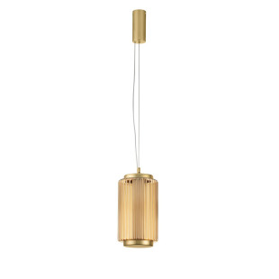 Lampa wisząca Perseve: bursztynowe szkło, LED, styl Hampton