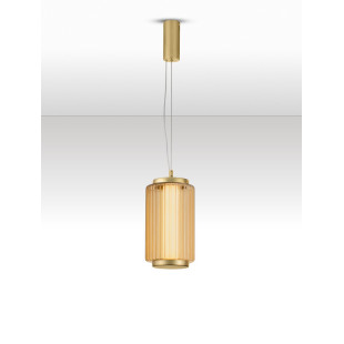 Lampa wisząca Perseve: bursztynowe szkło, LED, styl Hampton