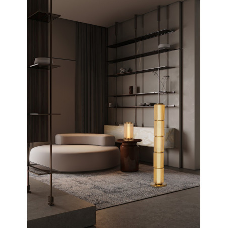 Lampa stołowa PERSEVE: Szkło ryflowane, LED, Styl Art Deco | Decolab24
