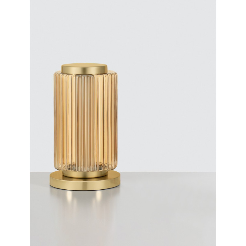 Lampa stołowa PERSEVE: Szkło ryflowane, LED, Styl Art Deco | Decolab24