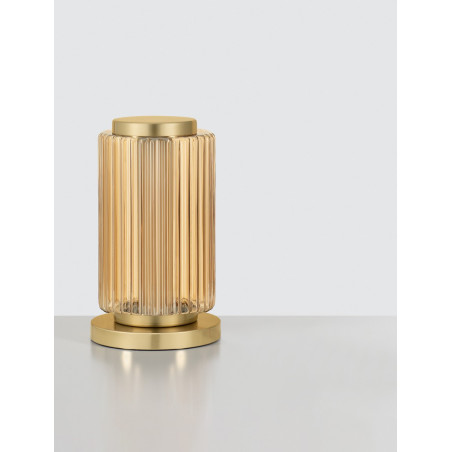 Lampa stołowa PERSEVE: Szkło ryflowane, LED, Styl Art Deco | Decolab24
