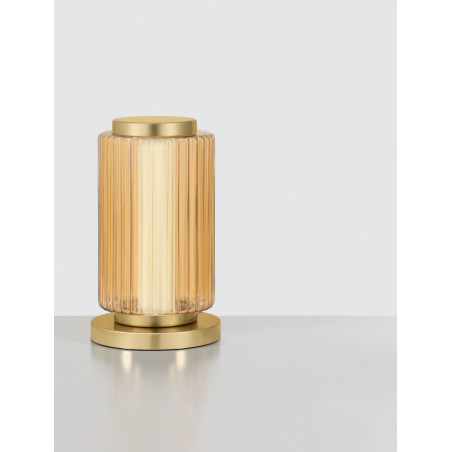 Lampa stołowa PERSEVE: Szkło ryflowane, LED, Styl Art Deco | Decolab24