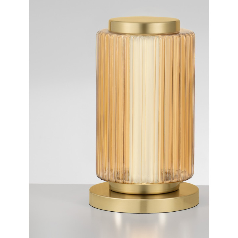 Lampa stołowa PERSEVE: Szkło ryflowane, LED, Styl Art Deco | Decolab24