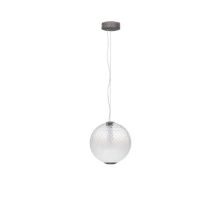 Lampa wisząca Radoa: Szklana kula, retro, LED 30cm - Decolab24