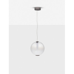 Lampa wisząca Radoa: Szklana kula, retro, LED 30cm - Decolab24