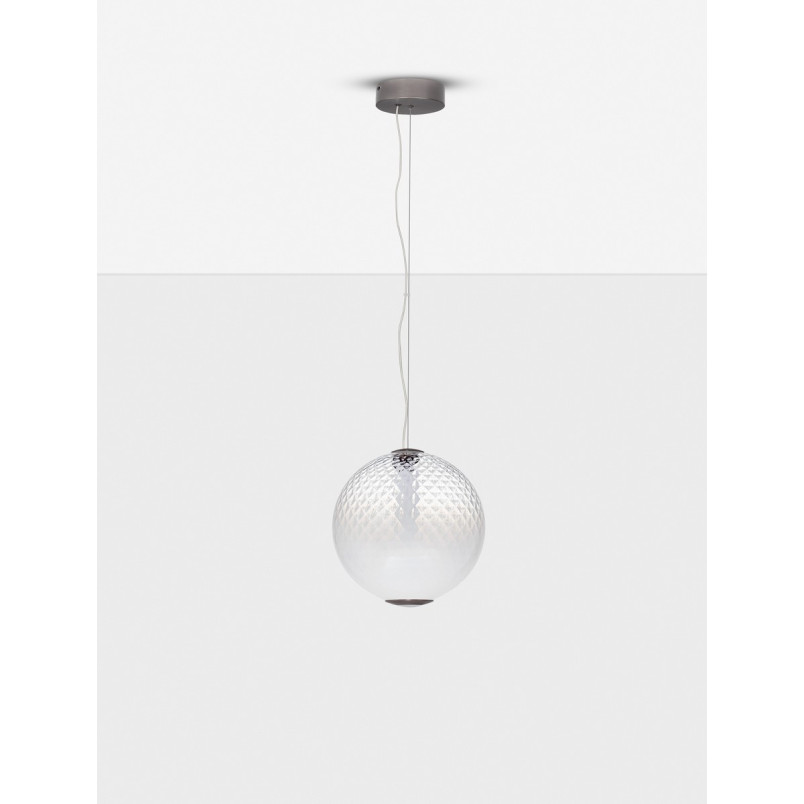 Lampa wisząca Radoa: Szklana kula, retro, LED 30cm - Decolab24