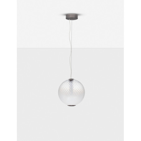 Lampa wisząca Radoa: Szklana kula, retro, LED 30cm - Decolab24