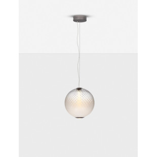 Lampa wisząca Radoa: Szklana kula, retro, LED 30cm - Decolab24