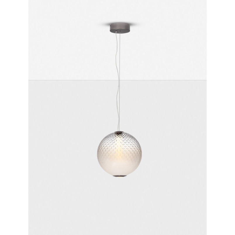Lampa wisząca Radoa: Szklana kula, retro, LED 30cm - Decolab24