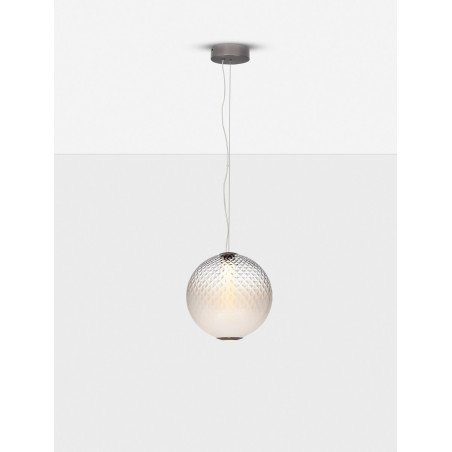 Lampa wisząca Radoa: Szklana kula, retro, LED 30cm - Decolab24